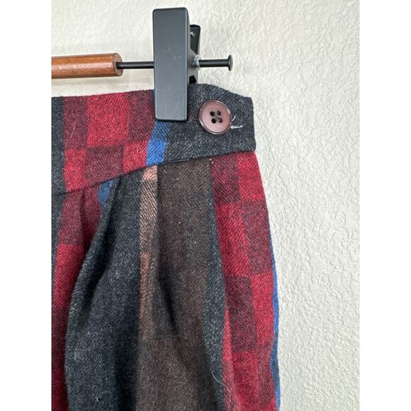 JH Collectibles Wool Blend Striped Checkboard Full Length Skirt Size 6 Lagenlook - Picture 5 of 13